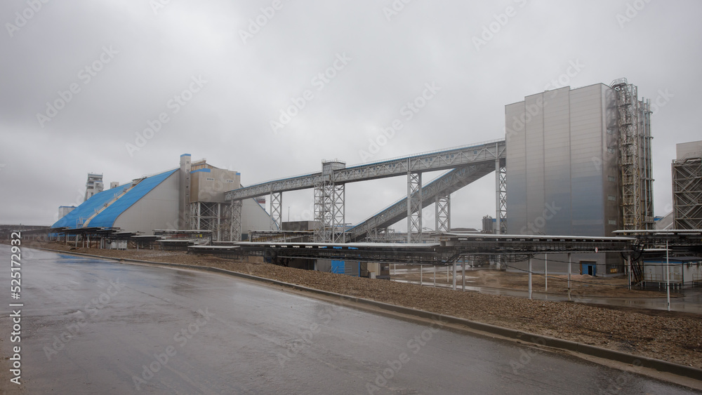 Warehouse of potash fertilizer plant production. Warehouse of potash fertilizer plant production.