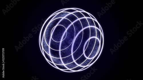 Abstract lines connection in the shape of Earth. Mesh sphere with space galaxy in it. Global digital futuristic technology of network. 3D rendering. © Irvin 2809