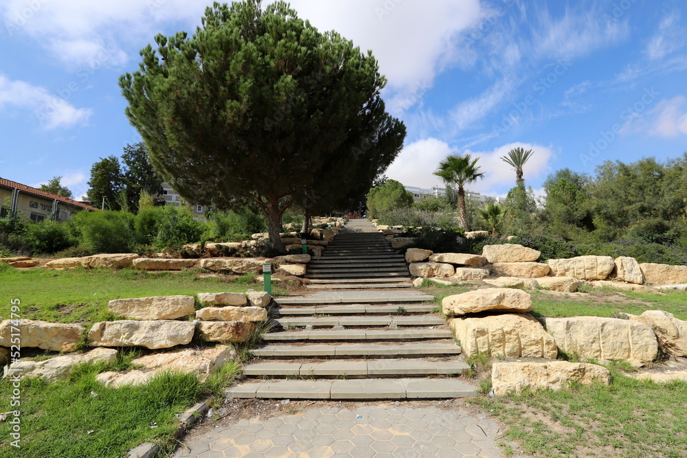 Obraz premium Staircase in the city park.