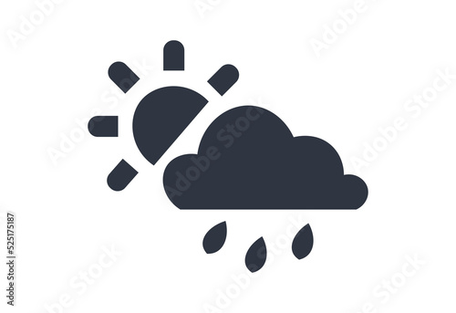 Monochromatic chance of showers and partly sunny icon.
