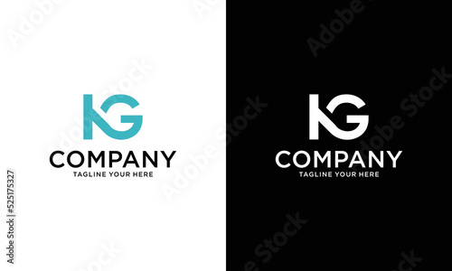 abstract letter kg simple geometric logo vector design template. photo