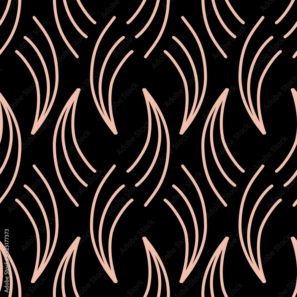 Fototapeta premium Simple fantasy twig black seamless pattern abstract background