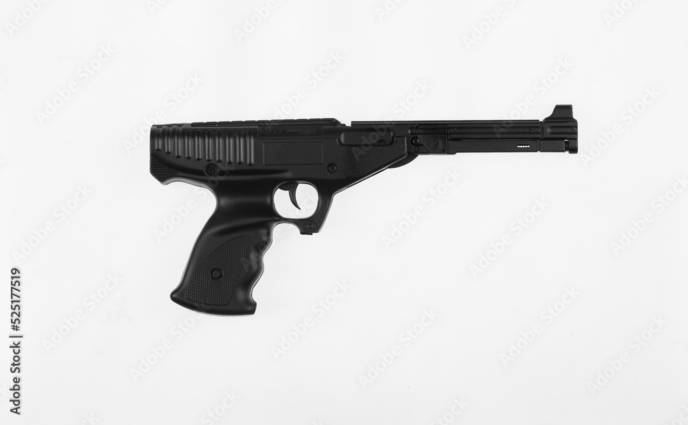 black pistol isolated on white background