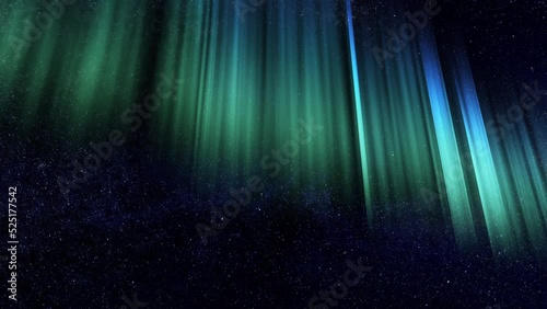 Aurora Borealis sky rainbow space night CG image. photo