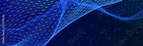 Beautiful illustration with connected dots and lines. Digital network background. Background for presentations. 3D