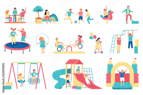 Children Playground Icon Set