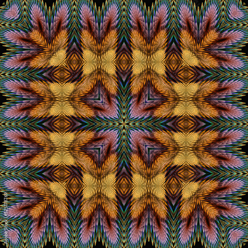3d effect - abstract colorful kaleidoscopic fractal pattern 