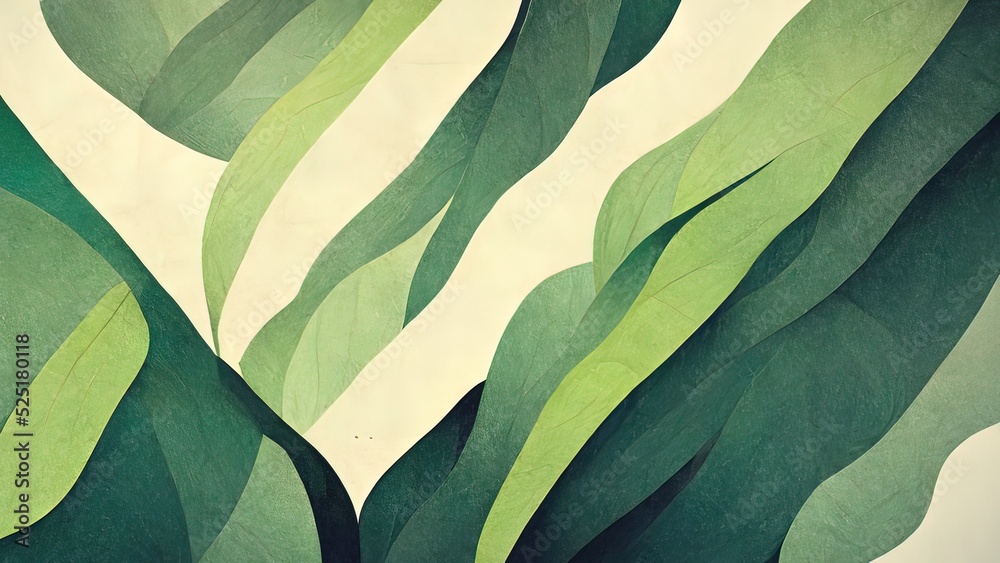 Abstract, green, organic wallpaper texture. Pencil drawn background