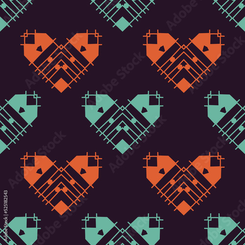 Seamless pattern with ethnic geometric ornament.