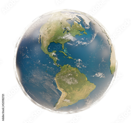 Fototapeta Naklejka Na Ścianę i Meble -  planet earth globe focus on north and south America 3d-illustration. elements of this image furnished by NASA