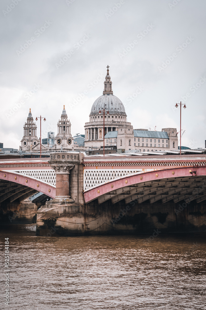 Bridge in London and St. Pauls Cathedral in the background