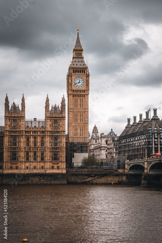 Big Ben in London with the Thames