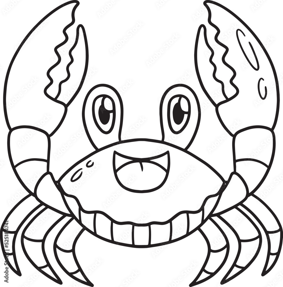 Red Jamaican Crab Isolated Coloring Page for Kids Stock Vector Adobe