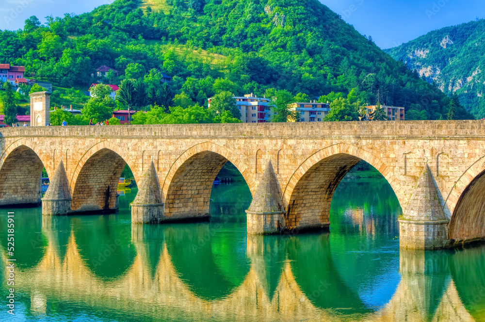 Fototapeta premium Mehmed pasha Sokolovic bridge in Visegrad, Bosnia and Herzegovina.