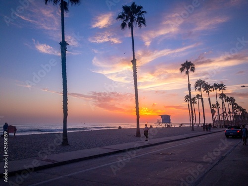 Obraz na płótnie Sunset on the Beach in Oceanside, CA
