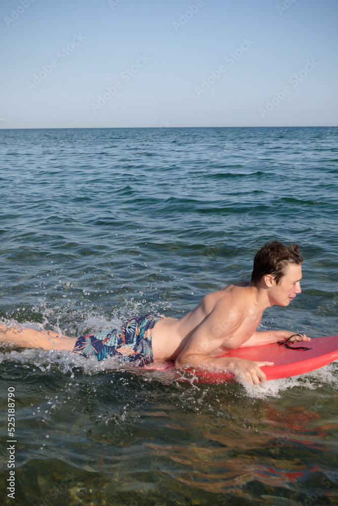 A 17 Year Old Teenage Boy In The Sea