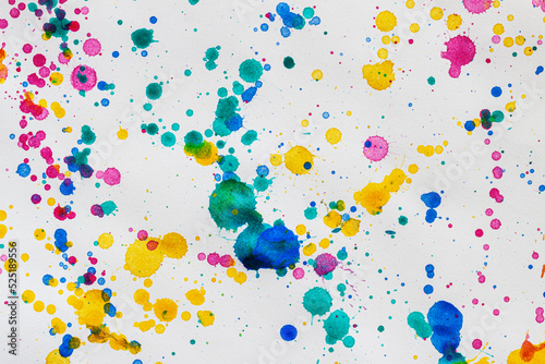Paint Colorful drops bright splash paper, creative background