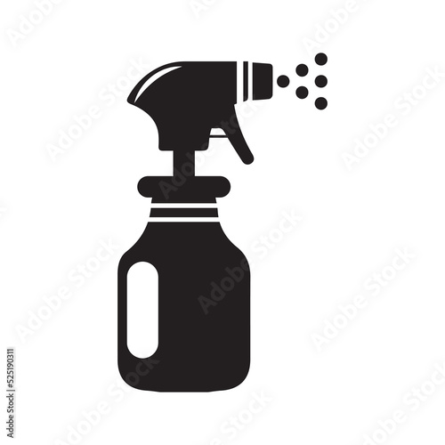 Cleaning spray bottle icon | Black Vector illustration |