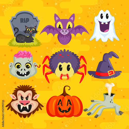 halloween monsters set