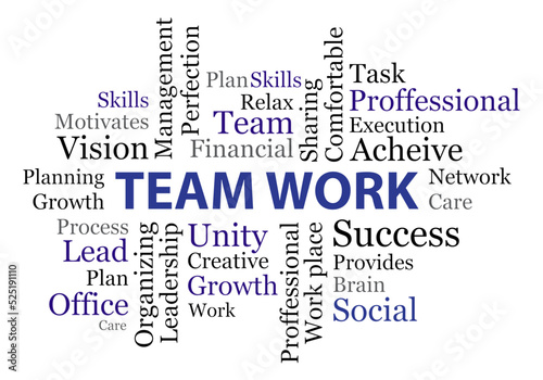 Teamwork word cloud vector illustration