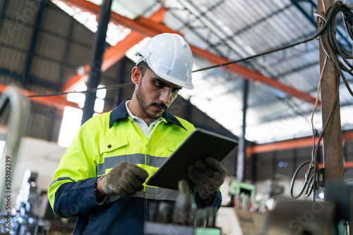 professional technician engineer working to control electrical power and safety service system, electrician working to maintenance and checking industrial equipment in term of factory technology