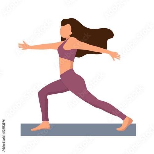 Fototapeta Naklejka Na Ścianę i Meble -  Yoga girl. Healthy lifestyle concept. Woman practicing yoga. Physical training. Vector