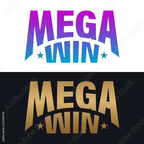 Mega Win. Text Element Desi...
