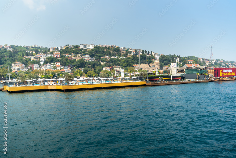 The city of Istanbul, Galatasaray social facilities on the Bosphorus. 