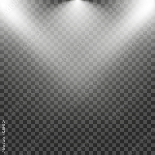 Wallpaper Mural Set of spotlights isolated on transparent background. Vector glowing light effect with golden rays.Light studio. Abstract light.Transparent background. Torontodigital.ca