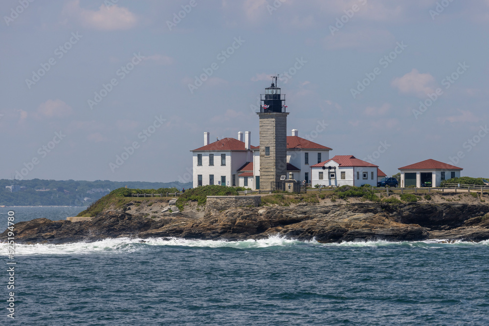 Beavertail Lighthouse  on Narragansett Bay Rhode Island