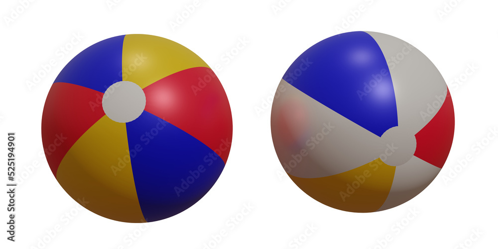 Realistic 3D Beach Ball Element Realistic 3D Beach Ball Element