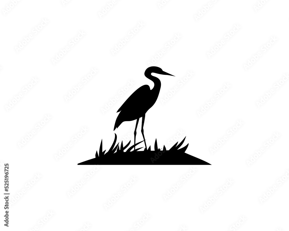 Flamingo Silhouette Logo Design Vector