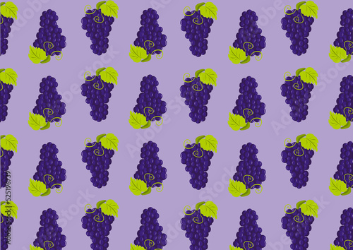 illustration of purple grapes on a purple background