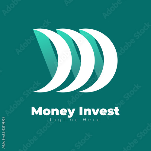 Money invest logo design. Business and finance icon, currency.
