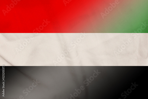 Yemen and UAE political flag international contract ARE YEM