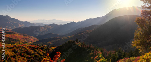 Wasatch mountain range from Mt Nebo overlook Utah.