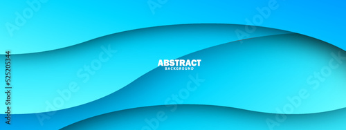 Abstract wavy shape blue color banner background