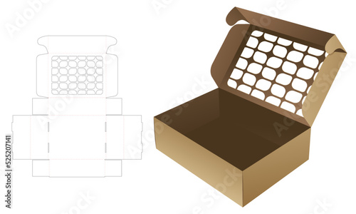 packaging box die cut template and 3D mockup