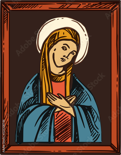 Christian religion symbol, Saint Mary icon