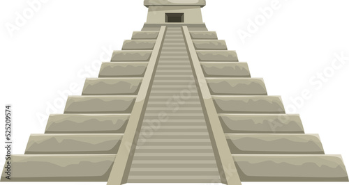 Aztec pyramid of Sun isolated Mexican temple