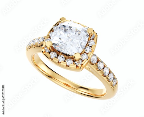 Diamond Ring For Women, 3D Rendering