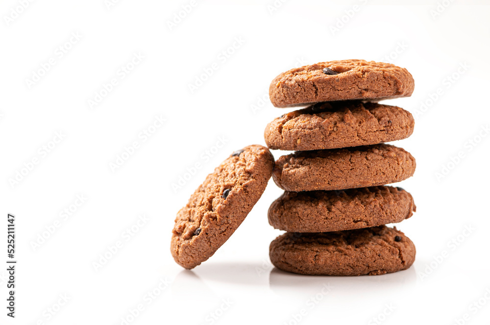 Chocolate chip cookies isolated on white background. Chocolate chip cookies isolated on white background.