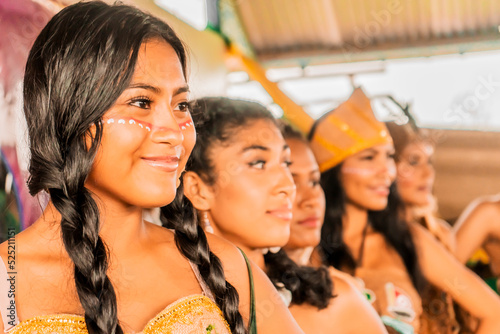 Group of beautiful indigenous women from the northern caribbean of Nicaragua photo
