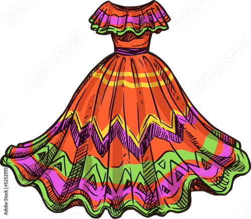 National mexican dress isolated huipil garment