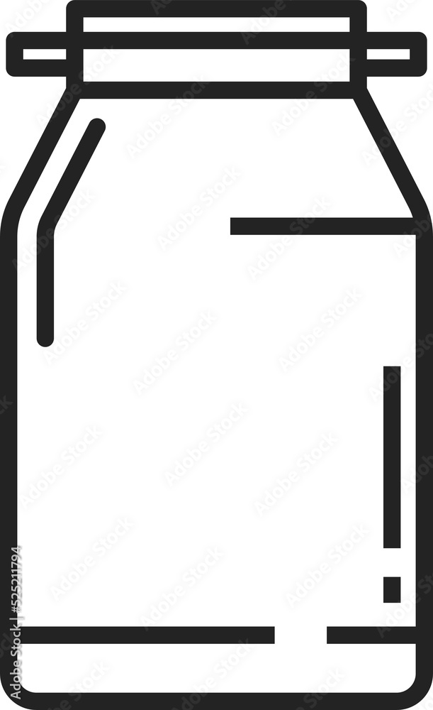 Dairy container or milk can isolated line art icon Dairy container or milk can isolated line art icon