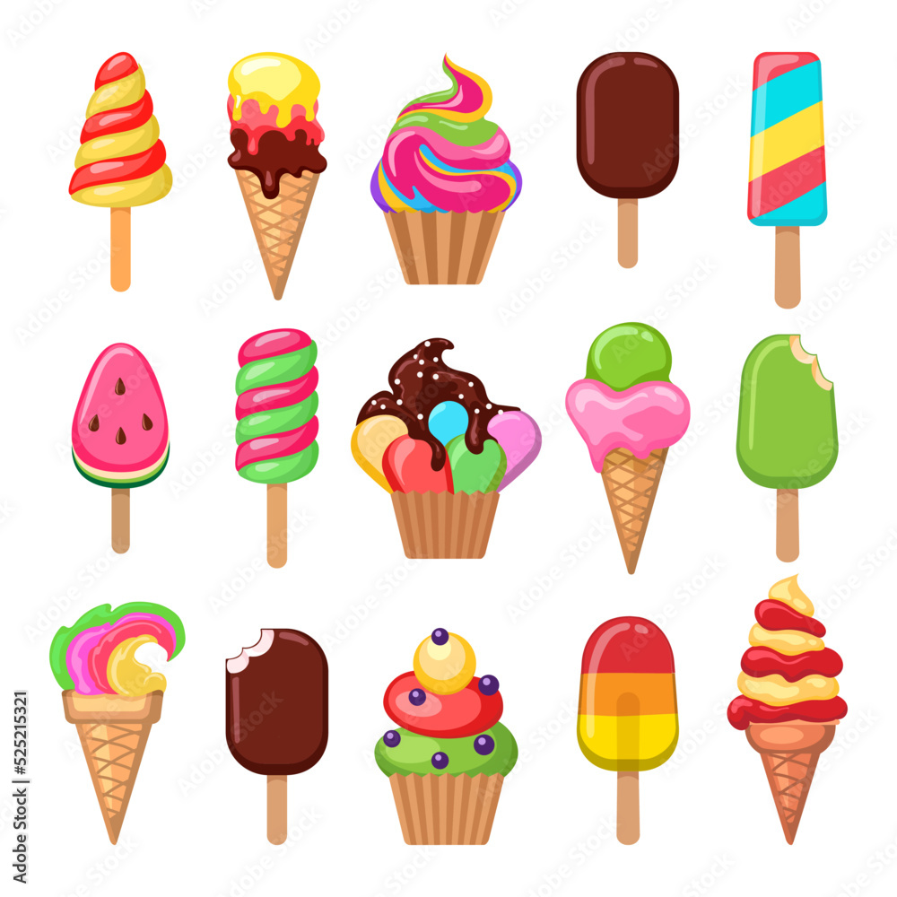 Cartoon icecream set Cartoon icecream set