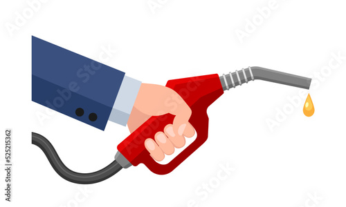 Hand with fuel nozzle