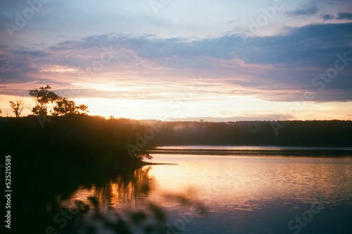 sunset over the river