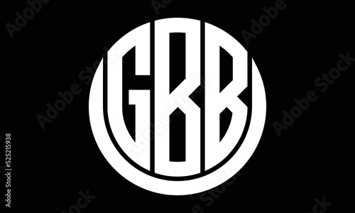 GBB shield in circle logo design vector template. letter mark, wordmark, monogram symbol on white background. photo