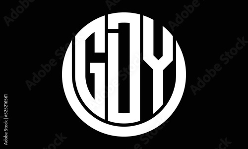 GDY shield in circle logo design vector template. letter mark, wordmark, monogram symbol on white background. photo